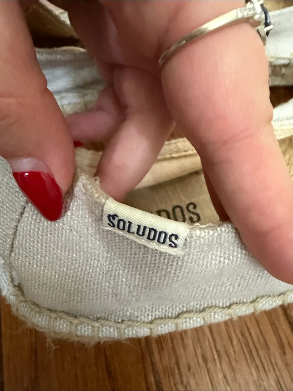 Soludos Women's Light Beige Canvas Espadrille Flats